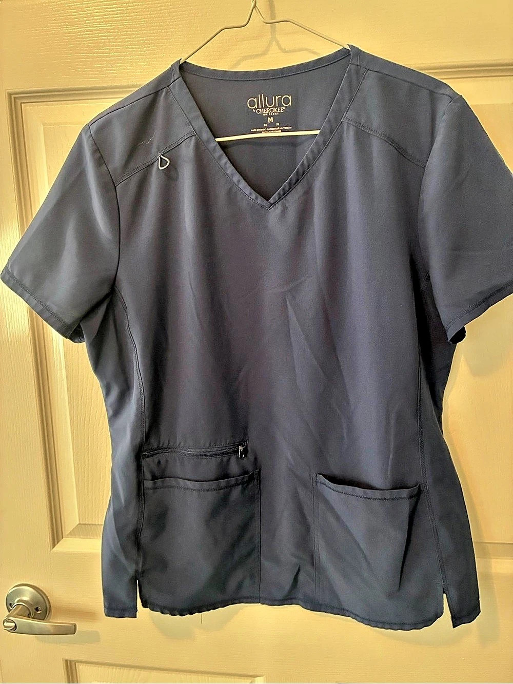 allura V-Neck Scrub Top & Jacket Set in Blue Size Medium